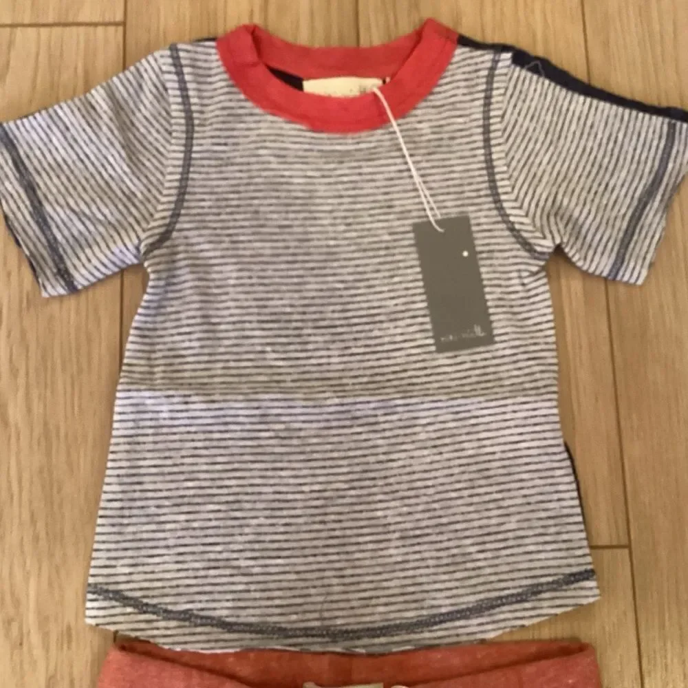 NWY. Miki Miette Brand Baby Boys 6 mos. 2 pc Shorts & Top Set
